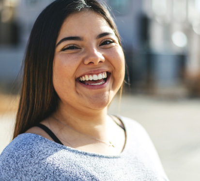 Laughing female teenager