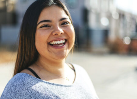 Laughing female teenager